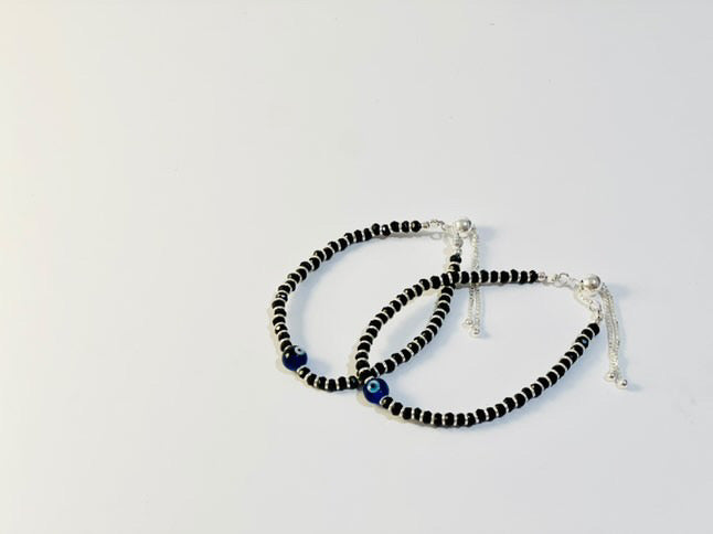 Blue Eye Kids Bracelets 1-5 yrs, Pure Silver (Pair)  9.85g