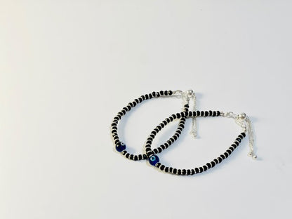 Blue Eye Kids Bracelets 1-5 yrs, Pure Silver (Pair)  9.85g